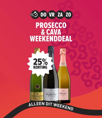 Weekenddeal: Cava & Prosecco met 25% korting. Alleen dit weekend.